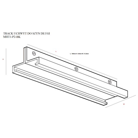 Maxlight Track Uchwyt Do Szyn Długi Czarny MHT1-P2-BK
