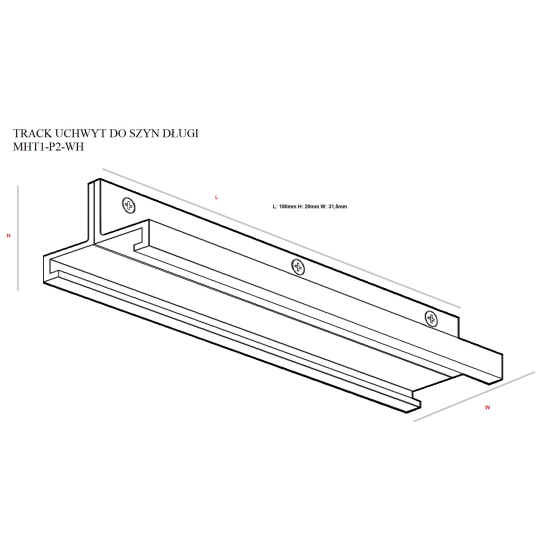 Maxlight Track Uchwyt Do Szyn Długi Biały MHT1-P2-WH