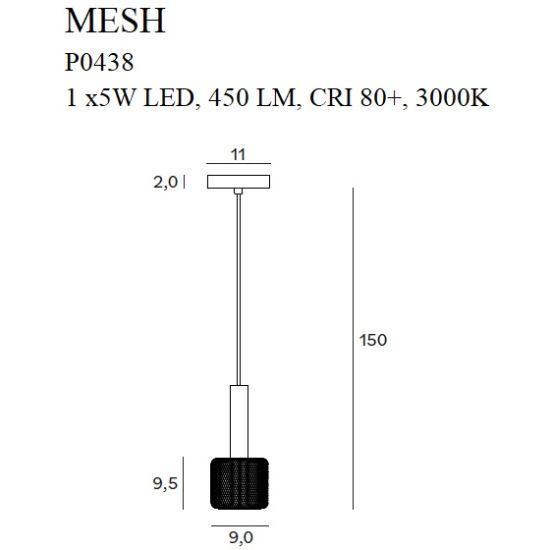 Maxlight Lampa Wisząca Mesh I P0438