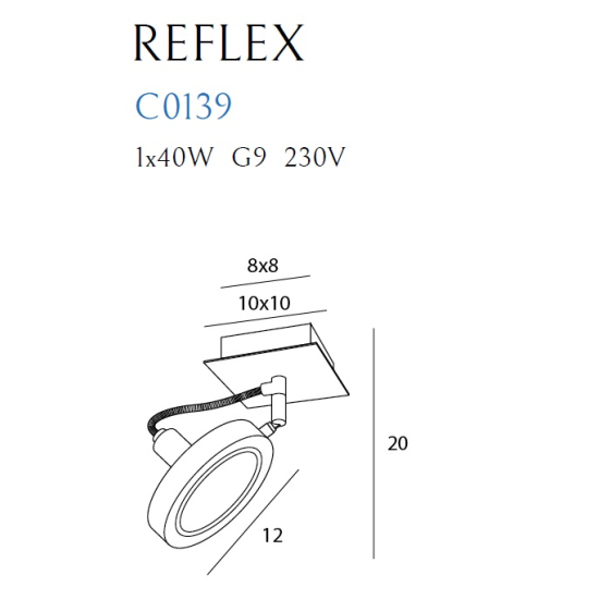 Maxlight Kinkiet/Lampa Sufitowa Reflex Biała, G9 C0139