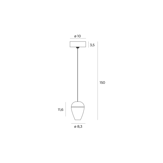 Maxlight Cometshine LED 8W 480lm 3000K Lampa Wisząca Czarny/Złoty P0471