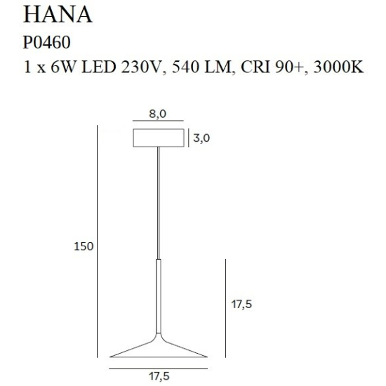 Maxlight Lampa Wisząca Hana Złota P0460