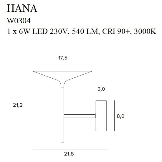 Maxlight Kinkiet Hana Złoty W0304