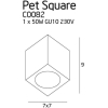 Maxlight Lampa Sufitowa Pet Square Biała, GU10 C0082