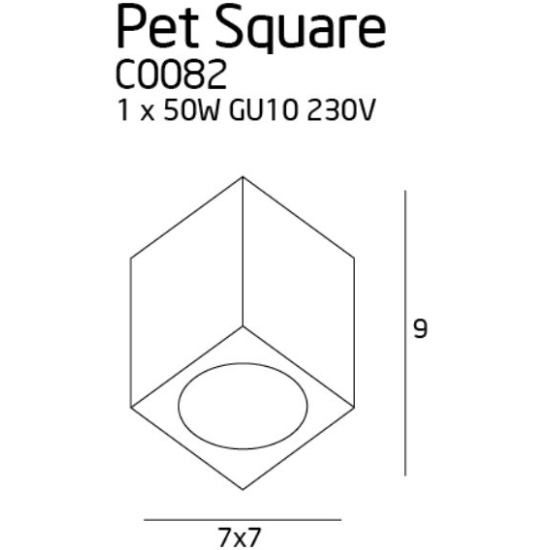 Maxlight Lampa Sufitowa Pet Square Biała, GU10 C0082