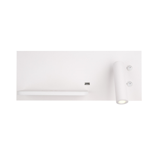 Maxlight Kinkiet Superior z Gniazdem USB i Ładowarką Indukcyjną Biały W0291L