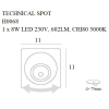 Maxlight Oprawa Wpustowa Technical Spot 8W H0068