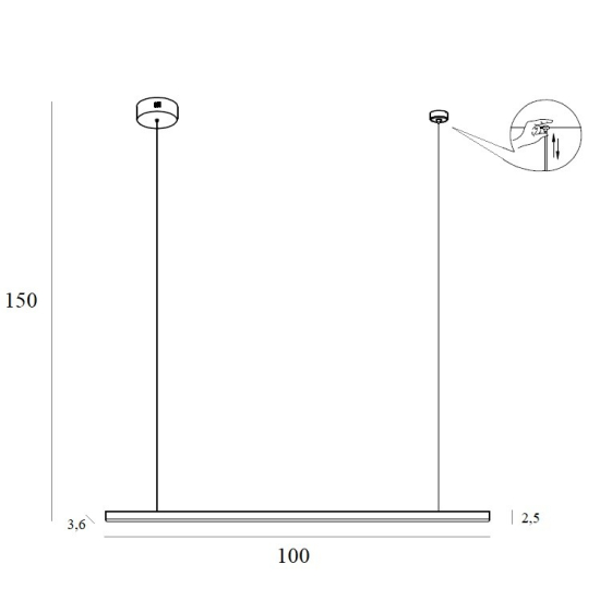 Maxlight Lampa Wisząca Trio 1 Złoto Szczotkowane P0475D