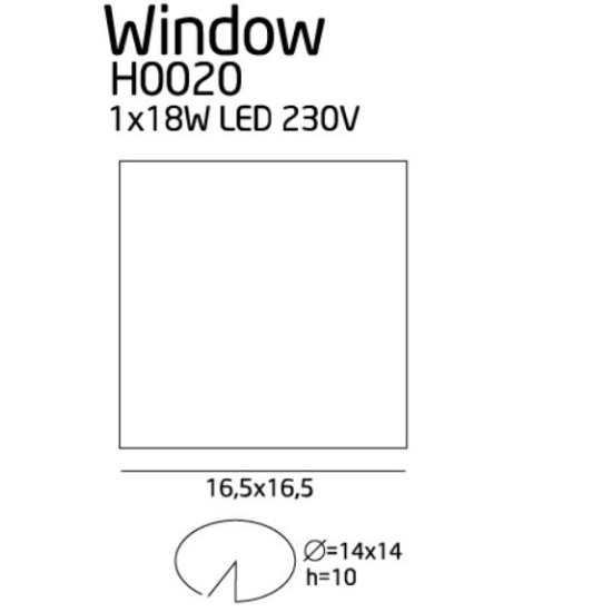 Maxlight Oprawa Oświetl. Window IP44 H0020