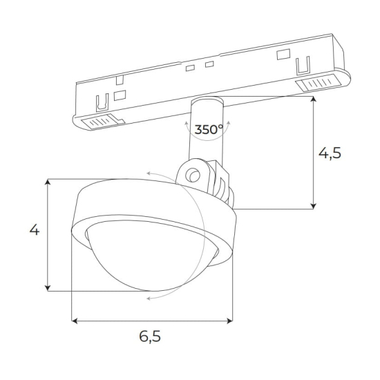 Maxlight Reflektor Magnetyczny System DALI 8W 766lm 3000K M0018D
