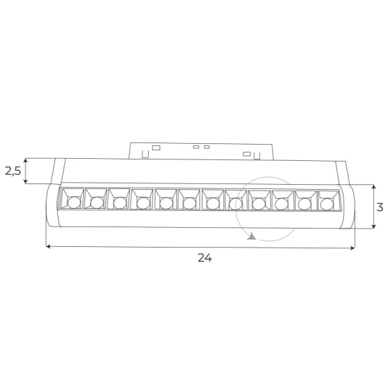 Maxlight Lampa Liniowa Magnetyczna System On/Off 12W 741lm 3000K M0019N