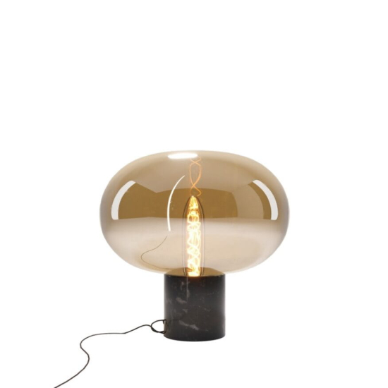 Maxlight Lampa Stołowa Moonstone Amber Glass + Black Marble T0058