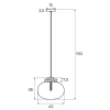 Maxlight Lampa Wisząca Moonstone Smoke Glass+Black Marble P0515