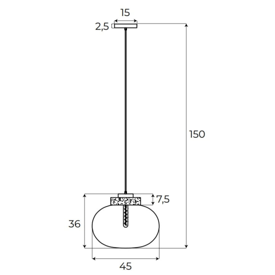 Maxlight Lampa Wisząca Moonstone Smoke Glass+Black Marble P0515