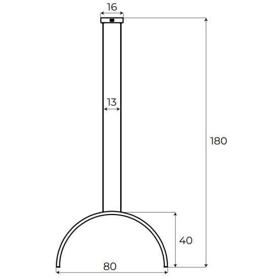 Maxlight Lampa Wisząca Trio Arc I Matt Black P0519