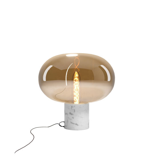 Maxlight Lampa Stołowa Moonstone Amber Glass + White Marble T0056