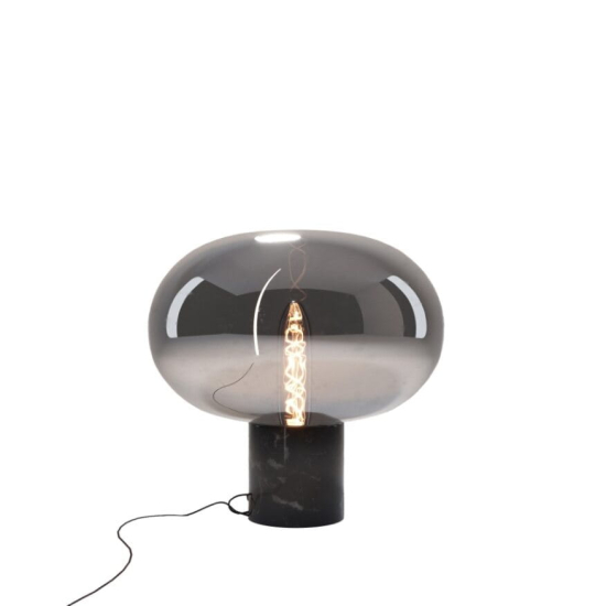 Maxlight Lampa Stołowa Moonstone Smoke Glass + Black Marble T0057