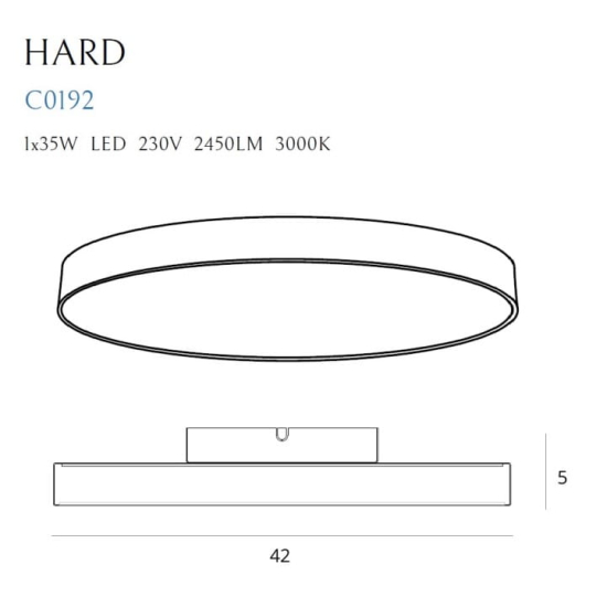 Maxlight Lampa Sufitowa Hard Z Pilotem C0231