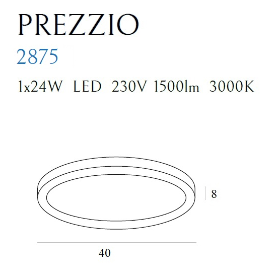 Maxlight Plafon Prezzio Round Ø 40 cm 24W 2875