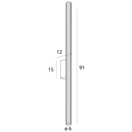 Maxlight Kinkiet Fayette 91cm 18W IP44 3000K Czarny W0367