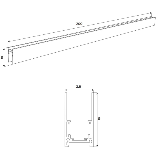 Maxlight Szyna Magnetyczna Głęboka, Natynkowa, 2 Metry, Biała MT0019