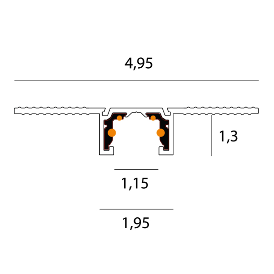 Maxlight Szynoprzewód Micro11 Czarny Wpuszczany Kg 1Mb NT0001