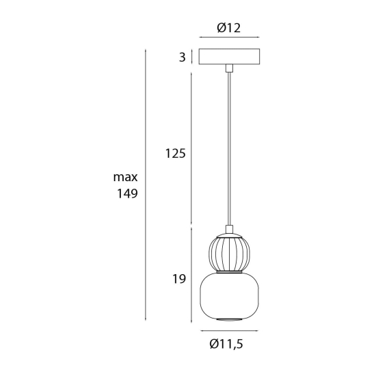 Maxlight Lampa Wiszaca Modern 5W Opal + Dark Grey P0626