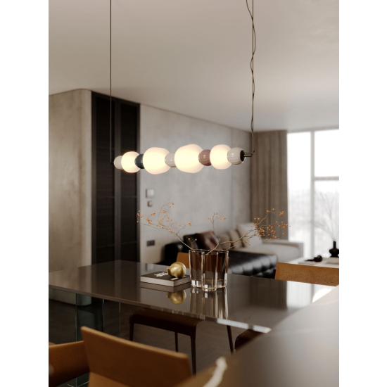 Maxlight Lampa Wiszaca Modern 32W, Opal + Dark Grey+Medium Brown+Light Grey P0631