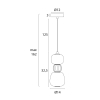 Maxlight Lampa Wiszaca Modern 13W, Opal + Dark Grey P0629