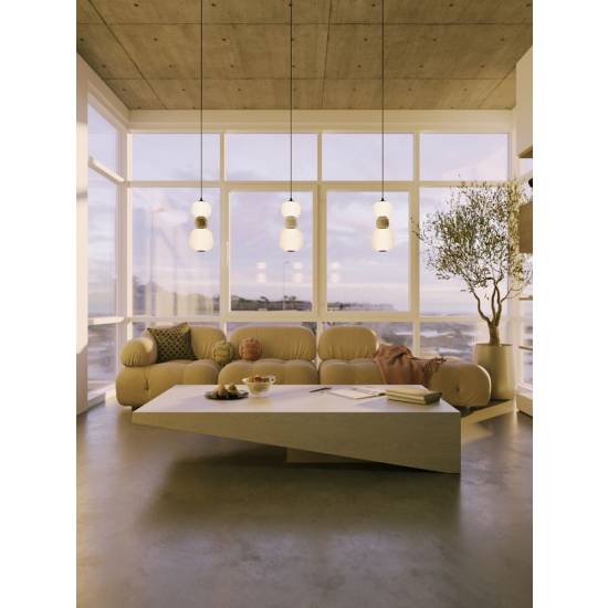 Maxlight Lampa Wiszaca Modern 13W, Opal + Dark Grey P0629