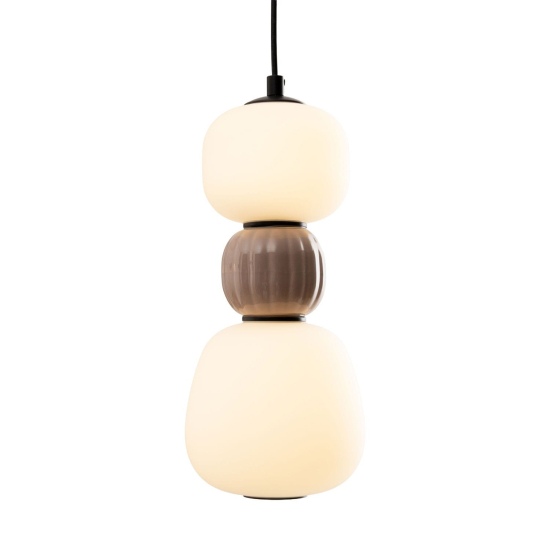 Maxlight Lampa Wiszaca Modern 13W, Opal + Medium Brown P0628