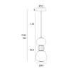 Maxlight Lampa Wiszaca Modern 13W, Opal + Medium Brown P0628