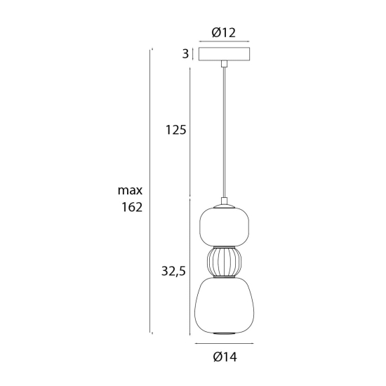 Maxlight Lampa Wiszaca Modern 13W, Opal + Medium Brown P0628