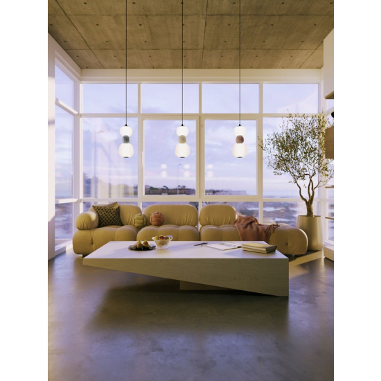 Maxlight Lampa Wiszaca Modern 13W, Opal + Light Grey P0627