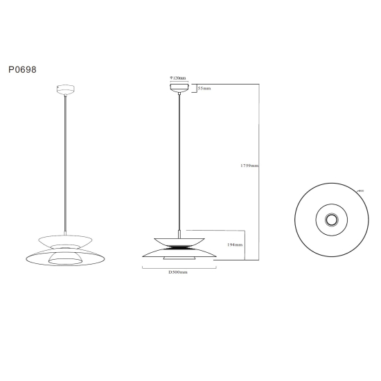 Maxlight P0698 Mayumi Lampa Wisząca beżowy NCS S 3010-Y50R