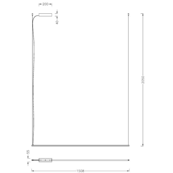 Maxlight P0680 Longi 40W 151cm Lampa Wisząca czarny