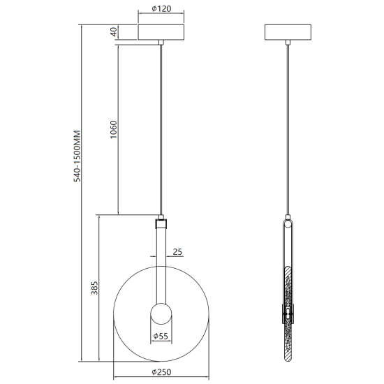 Maxlight P0690 Goldi Lampa Wisząca złoty